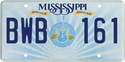 MS license plate BWB161