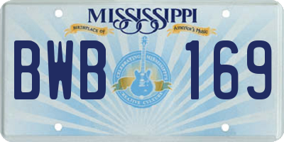 MS license plate BWB169