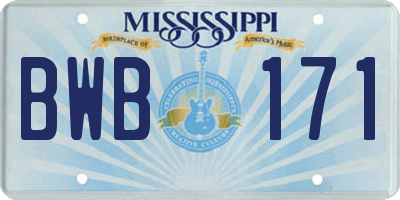 MS license plate BWB171
