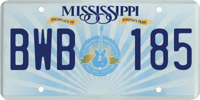 MS license plate BWB185