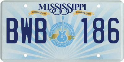 MS license plate BWB186