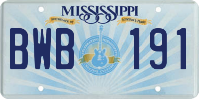 MS license plate BWB191