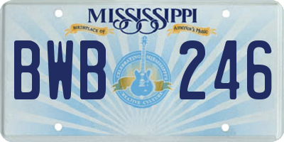 MS license plate BWB246