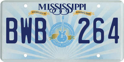 MS license plate BWB264