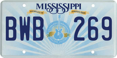 MS license plate BWB269