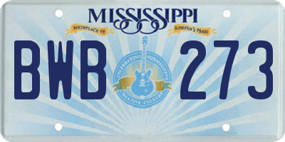 MS license plate BWB273