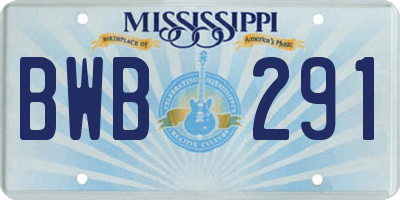 MS license plate BWB291
