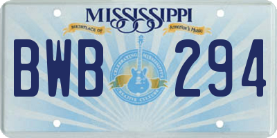 MS license plate BWB294
