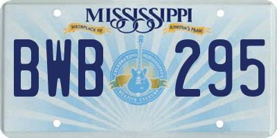 MS license plate BWB295