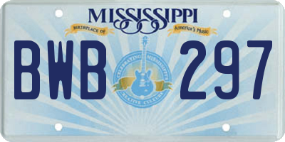 MS license plate BWB297