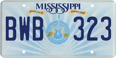 MS license plate BWB323