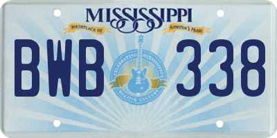 MS license plate BWB338