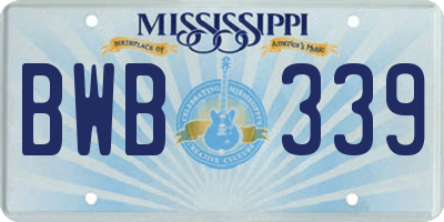 MS license plate BWB339