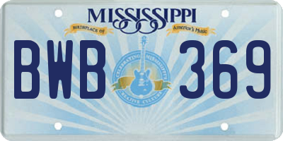 MS license plate BWB369
