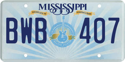 MS license plate BWB407
