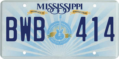 MS license plate BWB414