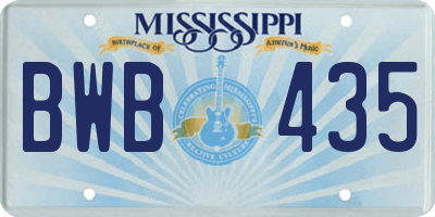 MS license plate BWB435