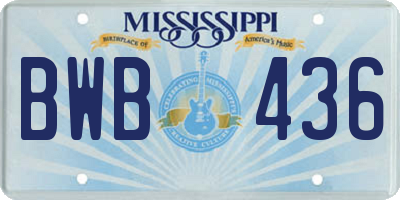 MS license plate BWB436