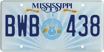 MS license plate BWB438