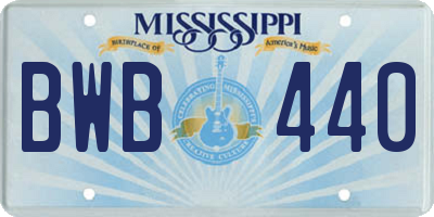 MS license plate BWB440