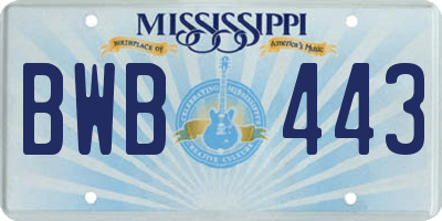 MS license plate BWB443