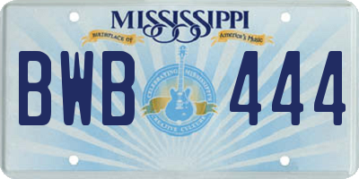MS license plate BWB444