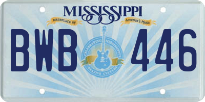 MS license plate BWB446