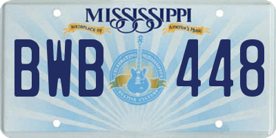 MS license plate BWB448