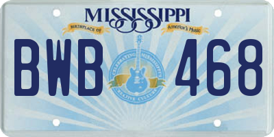 MS license plate BWB468