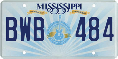 MS license plate BWB484
