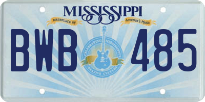 MS license plate BWB485