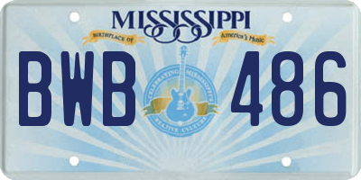 MS license plate BWB486
