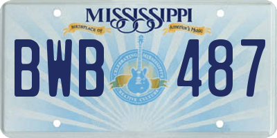 MS license plate BWB487