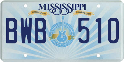 MS license plate BWB510