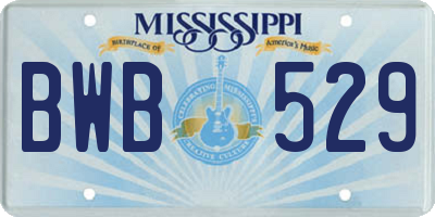 MS license plate BWB529