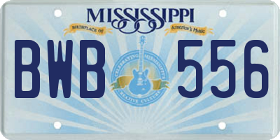 MS license plate BWB556