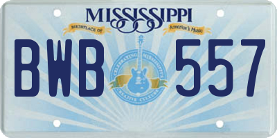 MS license plate BWB557