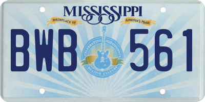 MS license plate BWB561