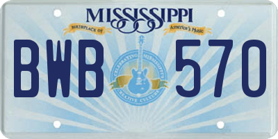 MS license plate BWB570
