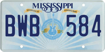 MS license plate BWB584