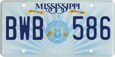 MS license plate BWB586