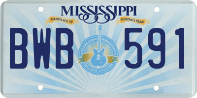 MS license plate BWB591