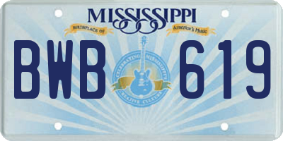 MS license plate BWB619