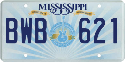 MS license plate BWB621