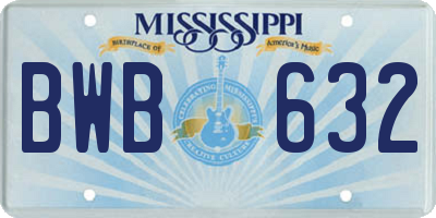 MS license plate BWB632
