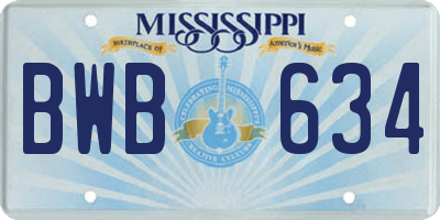 MS license plate BWB634