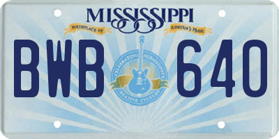 MS license plate BWB640