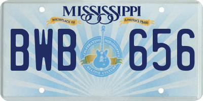 MS license plate BWB656