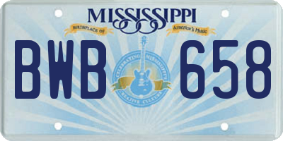 MS license plate BWB658