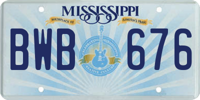 MS license plate BWB676